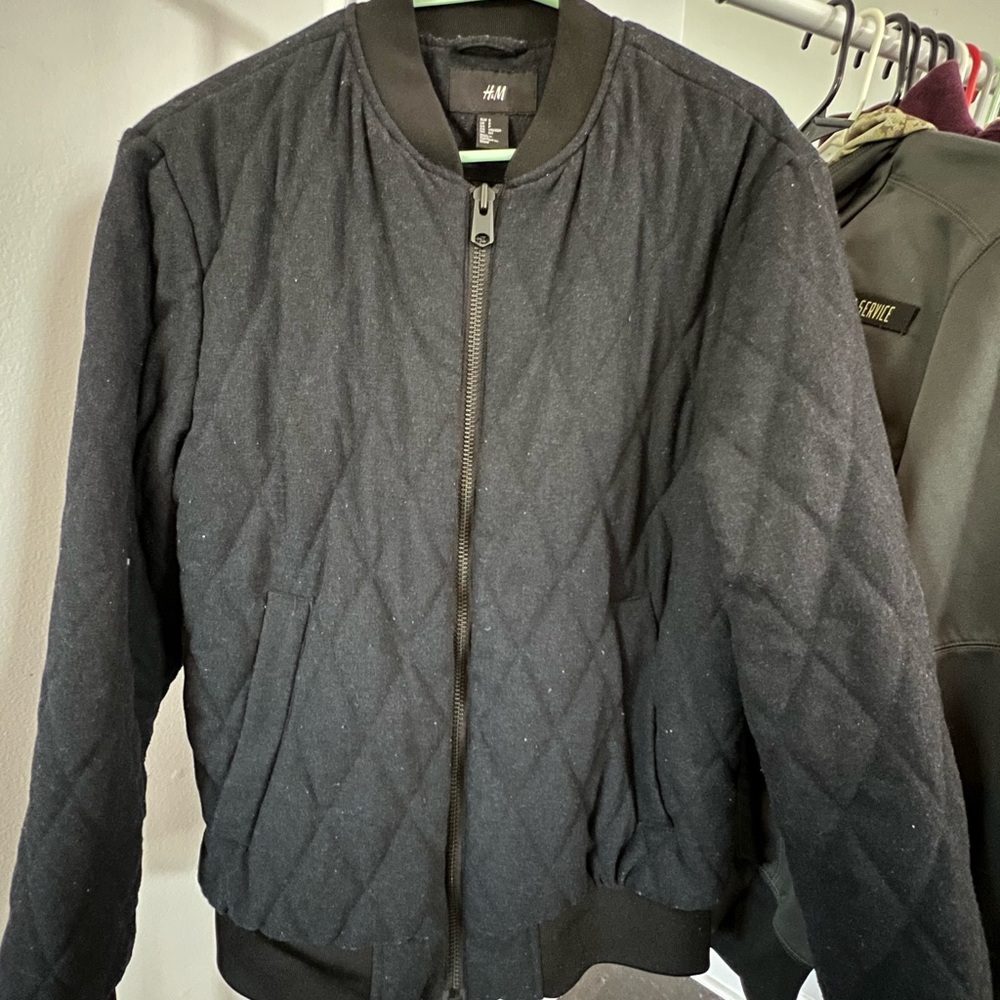 H&M Navy and Black Quilted Men's Jacket